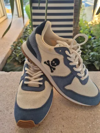 Botines Scalpers Azul/Blanco Talla 38