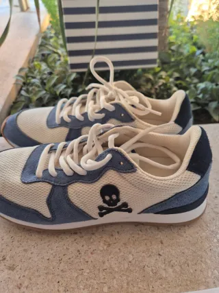 Botines Scalpers Azul/Blanco Talla 38