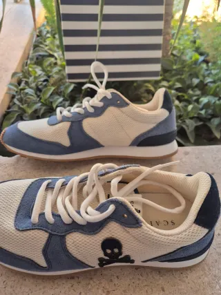 Botines Scalpers Azul/Blanco Talla 38