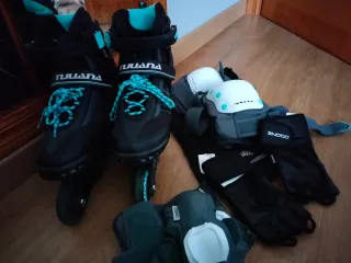 Patines en línea y protecciones