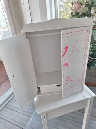 Armario Ropero Infantil Blanco y Rosa