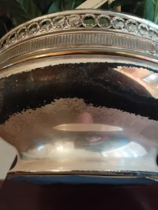 Centro de mesa flores rosas y plateado