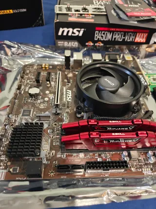 Placa Base MSI B450M PRO-VDH MAX + RYZEN 5 1600 AF