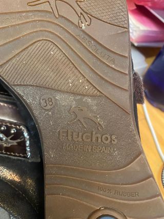 Zapatos Fluchos Mujer Talla 38 Negro/Dorado