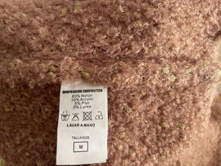 Chaleco largo marrón/rosa con flecos