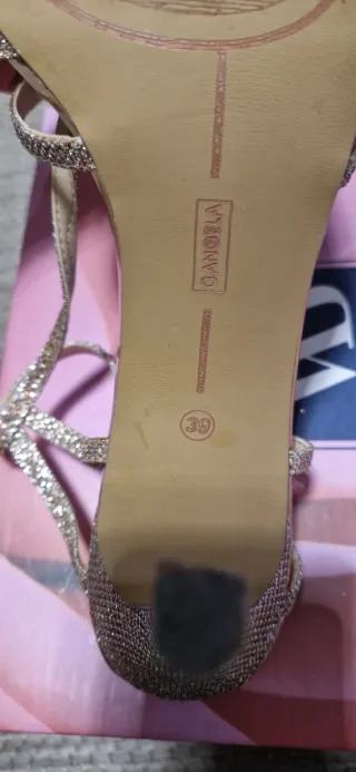 Sandalias fiesta D'Angela dorado champán