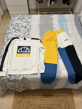 Conjunto Chándal Ellesse Blanco, Amarillo y Azul