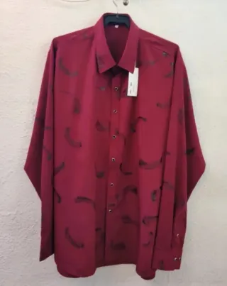 Camisa Mujer Estampada Burdeos