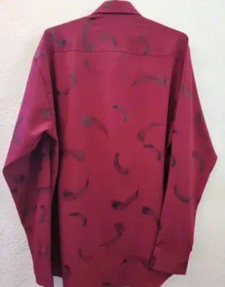 Camisa Mujer Estampada Burdeos