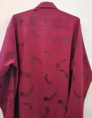 Camisa Mujer Estampada Burdeos