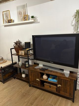 set salón madera y metal modelo industrial