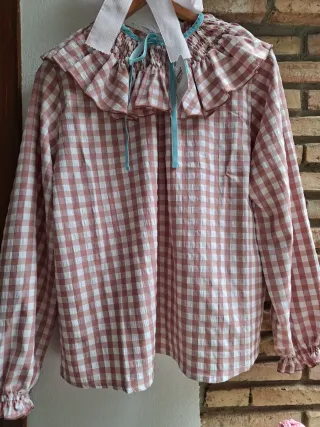 Blusa vichy lazo terciopelo