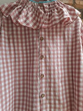 Blusa vichy lazo terciopelo