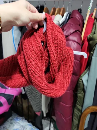 Bufanda Zara Roja Tejida