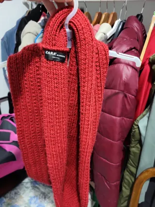 Bufanda Zara Roja Tejida