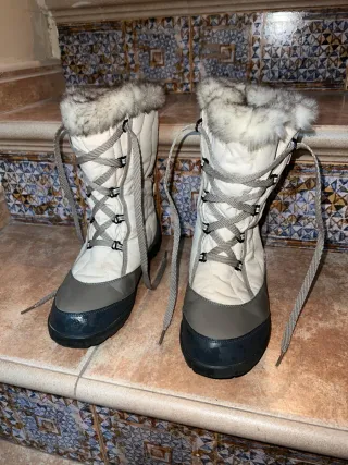 Botas de nieve mujer grises y beige
