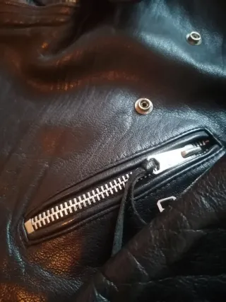 Cazadora de cuero Nico con cremalleras piel