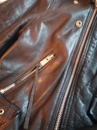 Cazadora de cuero Nico con cremalleras piel