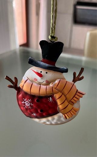 Addobbo Pupazzo Neve in Latta