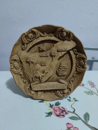 Plato decorativo Tenerife mapa relieve