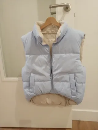 Chaleco Mango reversible azul y beige Talla M