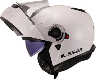 LS2, Casco Moto Modular Strobe II Gloss White, XL
