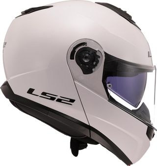 LS2, Casco Moto Modular Strobe II Gloss White, XL