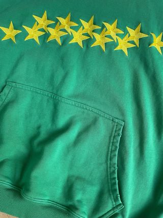 cold culture hoodie capucha verde con estrellas