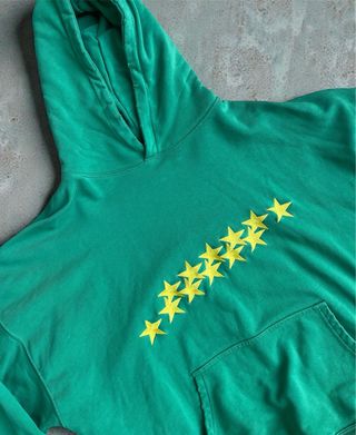 cold culture hoodie capucha verde con estrellas