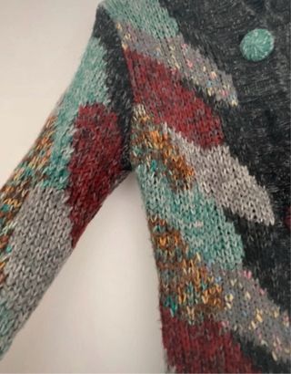 Abrigo punto grueso vintage multicolor