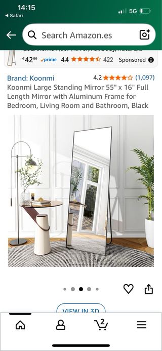 Specchio a figura intera nero