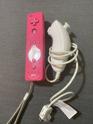 Mando Wii Rosa + Nunchuck Nintendo