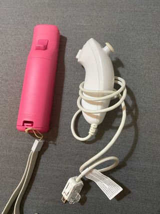 Mando Wii Rosa + Nunchuck Nintendo
