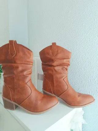 Botas cowboy camel mujer talla 39