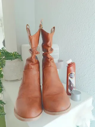 Botas cowboy camel mujer talla 39