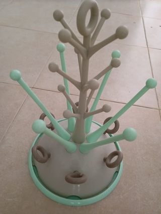 Escurrebiberones Beaba Verde y Gris