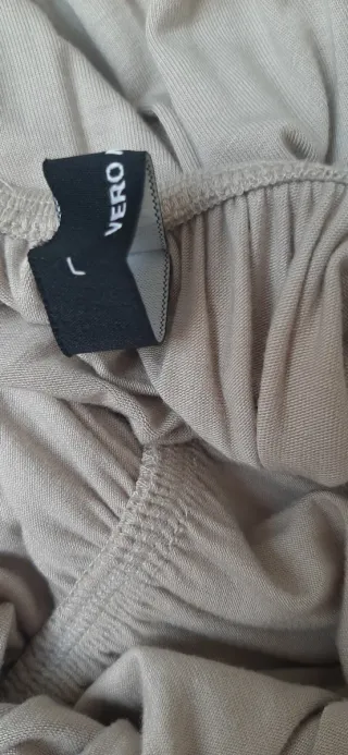 Vestido beige manga larga