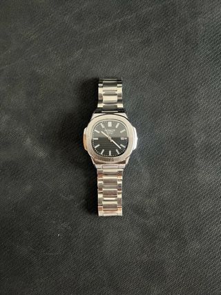 Reloj Hombre Negro y Plateado