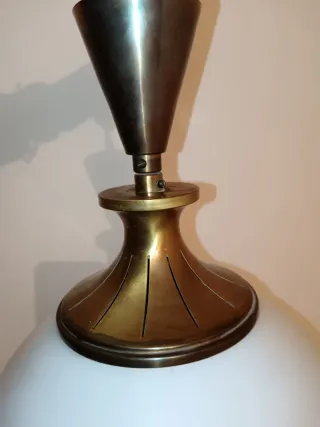 Lámpara Opalina Latón y Cristal