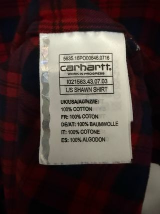 Camisa Carhartt cuadros roja y negra