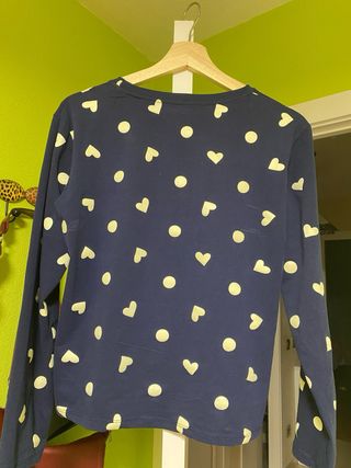 Camiseta Helene Talla M Estampada Corazones y Punt