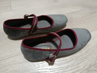 Manoletinas grises terciopelo talla 38