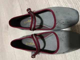 Manoletinas grises terciopelo talla 38