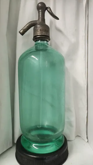 Sifón azul francés antiguo