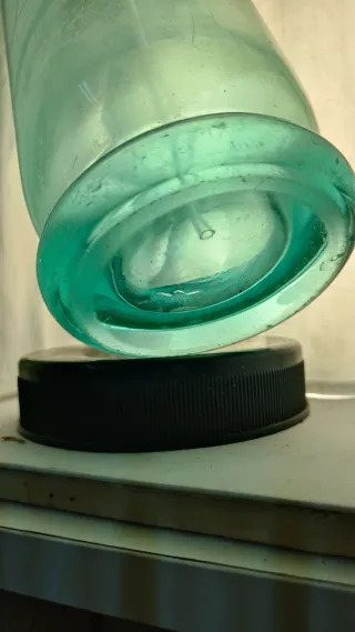 Sifón azul francés antiguo