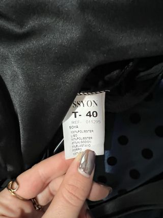 Vestido fiesta lunares azul y negro