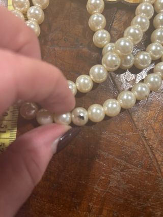 Collana perle tre fili con fiore t