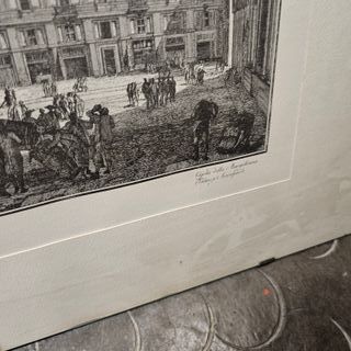 Quadri antiche stampe Duomo di Milano e fontana