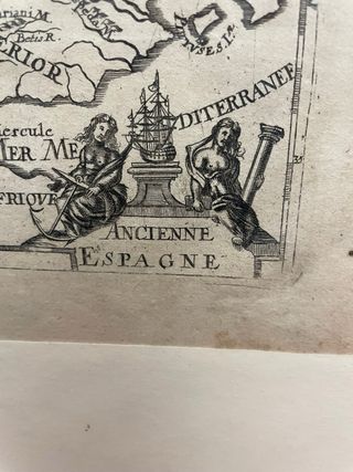 Antiguo mapa de España grabado del año 1683