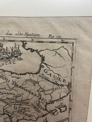Antiguo mapa de España grabado del año 1683